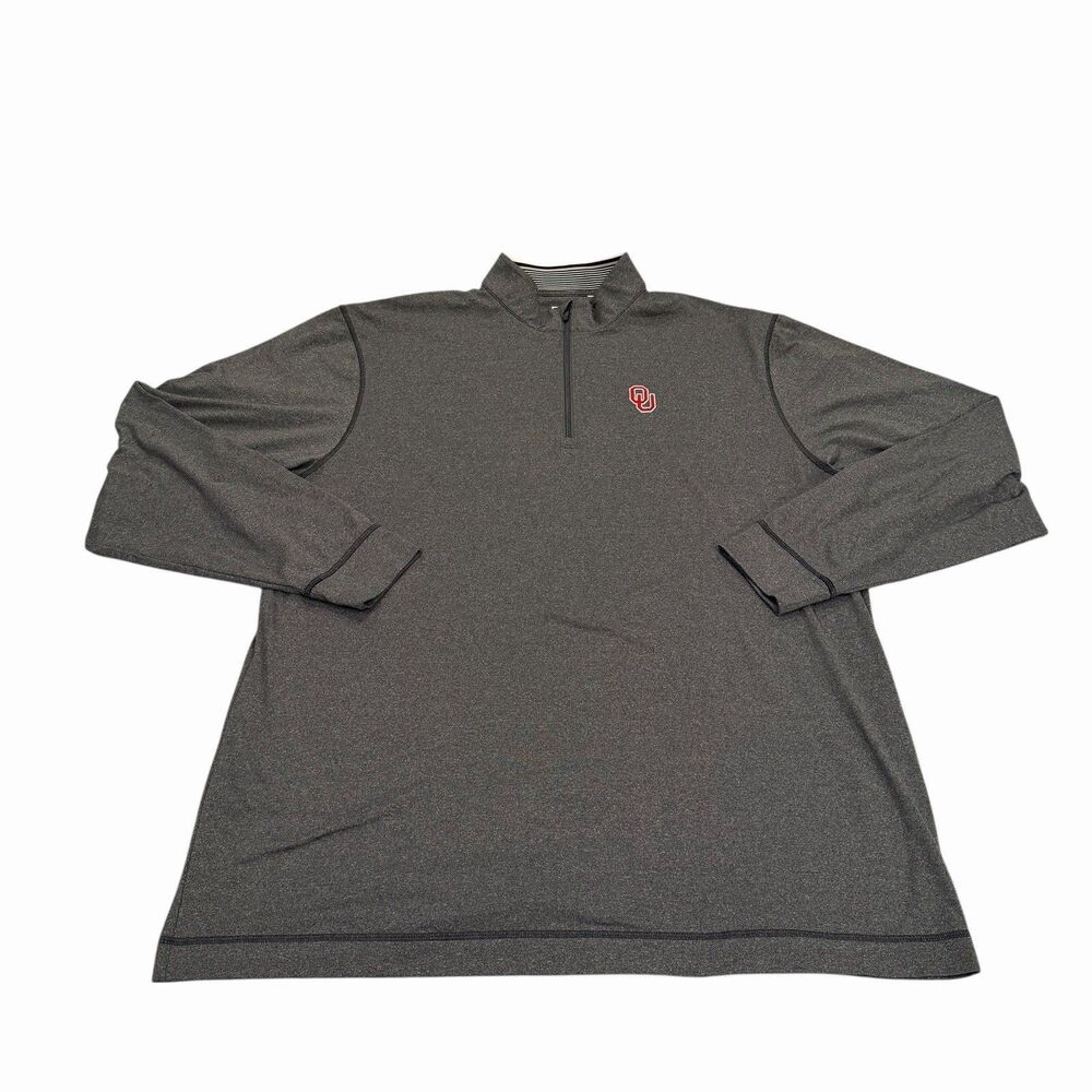 Cutter & Buck 1/4 Zip Pullover Oklahoma University Sooners 3XL Gray Performance